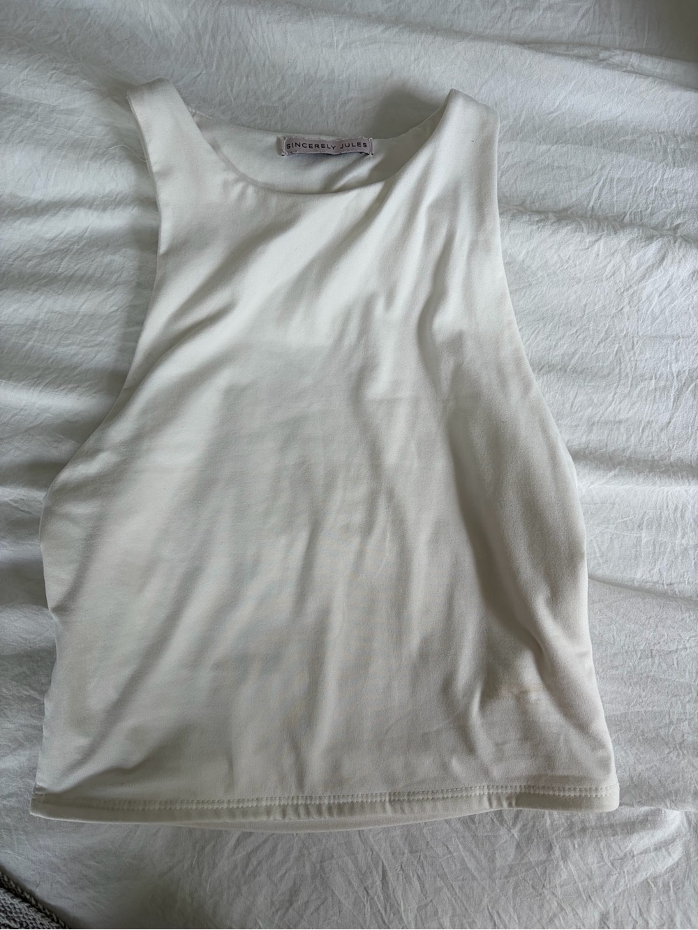 Sincerly Jules Creamy White Ribbed Tank